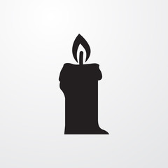 christmas candle icon illustration