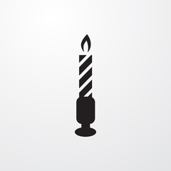 christmas candle icon illustration