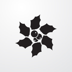 Fototapeta premium christmas wreath icon illustration