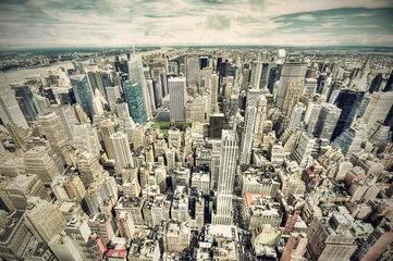 view over New York city from Empire State building, vintage filtered style © AR Pictures