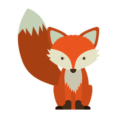 Fox icon. Animal cartoon and nature theme. Isolated and drawn design. Vector illustration