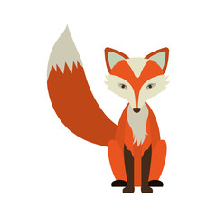 Obraz premium Fox icon. Animal cartoon and nature theme. Isolated and drawn design. Vector illustration