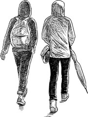 teenagers on a walk