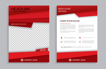 Red brochure design template - cover - annual report - flyer