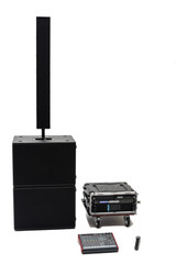 Acoustic system front view on the isolated background