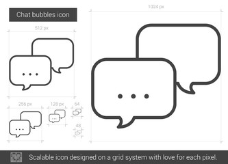 Chat bubbles line icon.