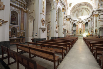 Fototapeta premium Interior of Church Nuestra Sra del Consuleo of Altea, province of Alicante, Spain