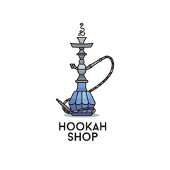 Hookah shop. Colored illustration