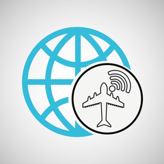 connection concetp globe airport wifi vector illustration eps 10
