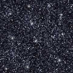 Black glitter texture, seamless pattern. Vector
