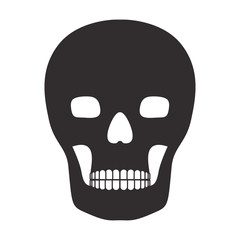 silhouette of skull icon over white background. danger symbol. vector illustration