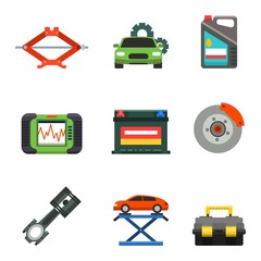 Car service repair vector icons set