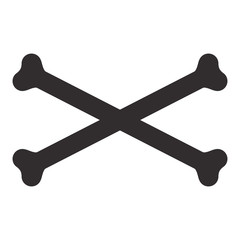 crossbones icon over white background. danger symbol. vector illustration