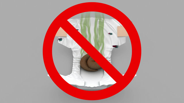 Stinky Diaper - Prohibited sign, 3d illustration