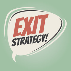 exit strategy retro speech balloon