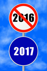 Round sign New Year 2017