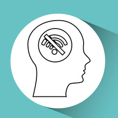 silhouette head wireless wifi icon vector illustration eps 10