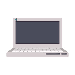 laptop computer device icon over white background. vector illustration