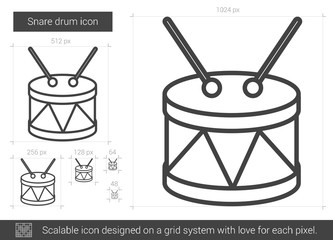 Snare drum line icon.