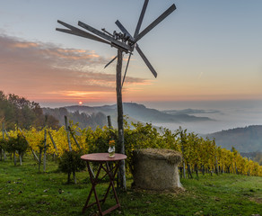 Klapotetz wind wheel in South Styria, Austria Europe