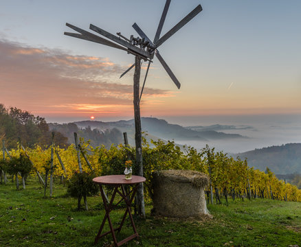 Klapotetz wind wheel in South Styria, Austria Europe