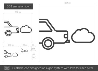 CO2 emission line icon.