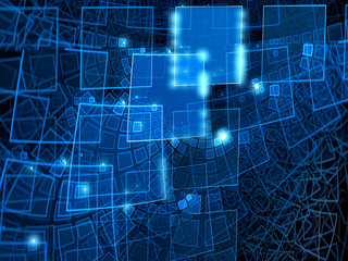 Abstract blurred grid - digitally generated image