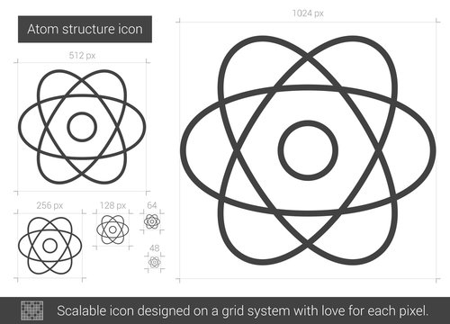 Atom structure line icon.