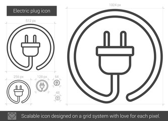 Electric plug line icon.