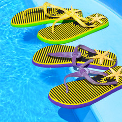 Flip-flops on the swimming pool.