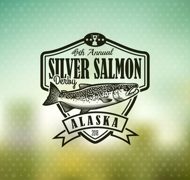 Fishing Vector Logo. Salmon Fish icon.