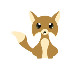 Vector illustration of a cartoon fox on a white background