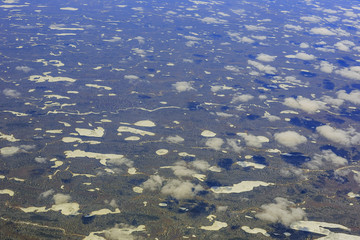 Beautiful clouds, ice over Winisk