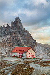Tre Cime di Lavaredo in beautiful surroundings in the Dolomites in Italy, Europe (Drei Zinnen)