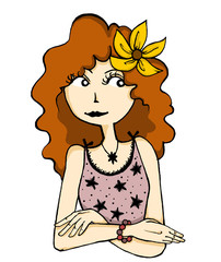 A girl with a flower