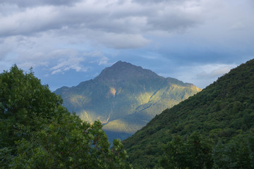 Fototapeta na wymiar Mountains in Italy near the lake Como in summer