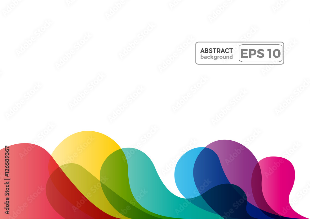 Wall mural vector colored splashes and bubbles in abstract shape