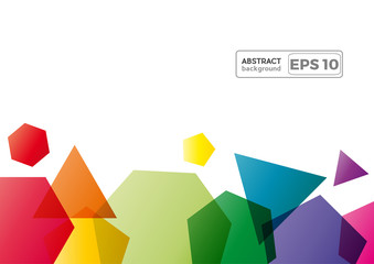 Geometric abstract rainbow polygons, vector background