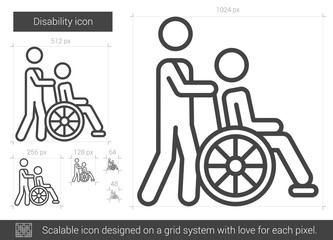 Disability line icon.