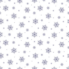Seamless pattern with snowflake. Winter season background with snowfall. Christmas and New Year holiday print