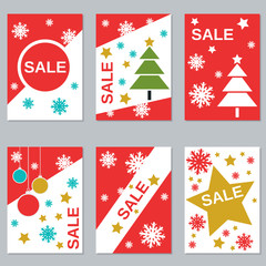 Christmas and New Year sale booklets vector set
