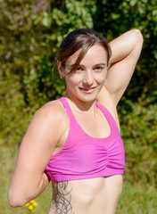 Fototapeta premium Fitness woman doing exercise