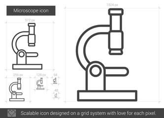 Microscope line icon.