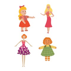 Doll girl toy vector character