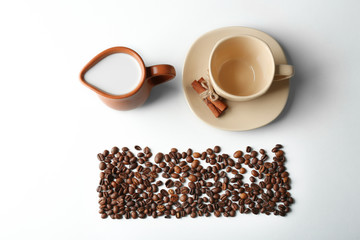 Things for preparing coffee, table lay