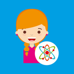 beatiful girl blonde student chemistry vector illustration eps 10