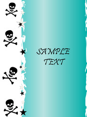 Grunge style, skull and stars vector background with the metalli