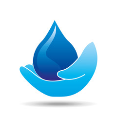 hand holding drop water icon vector illustration eps 10