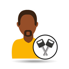 man icon keys car design vector illustration eps 10