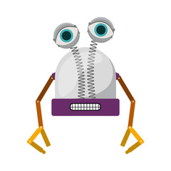 colorful robot cartoon icon over white background. vector illustration